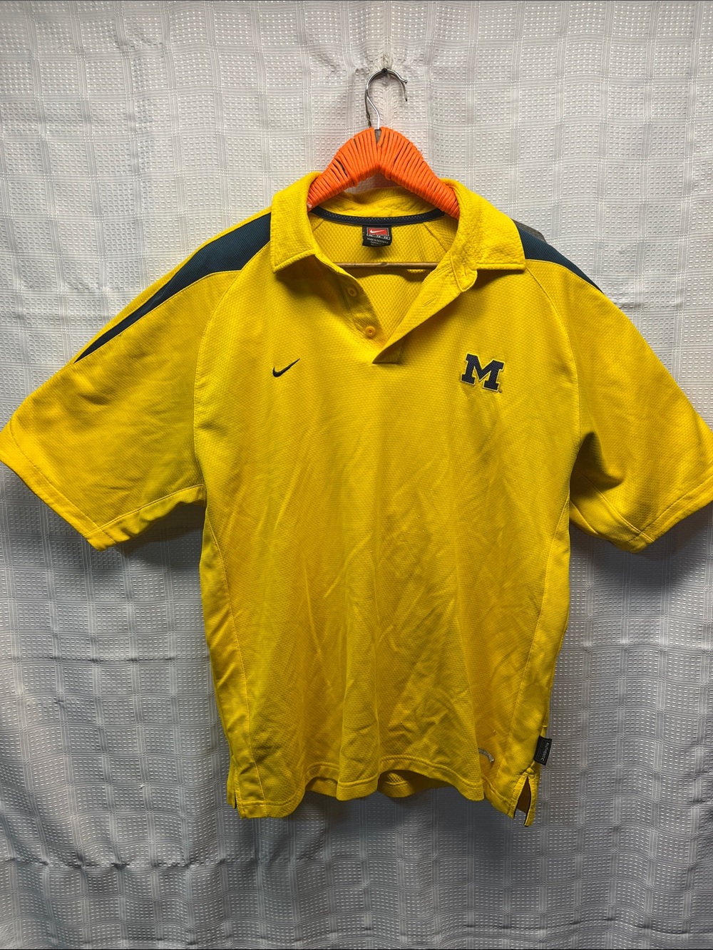 Nike Yellow and Navy Michigan Polo Shirt - Men